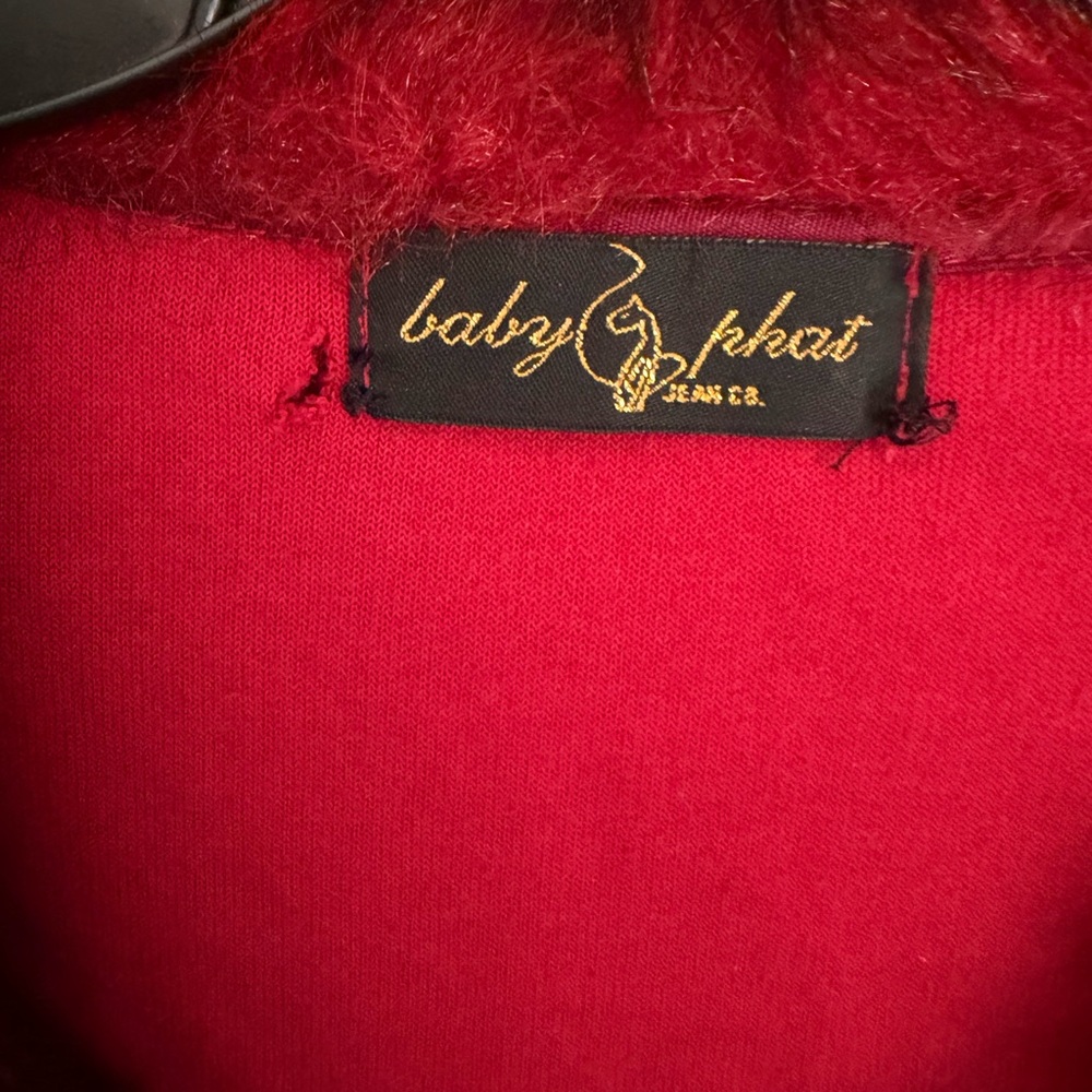 Vintage super rare 90s/00s y2k Baby Phat red velour fur trim top - Picture 4 of 6